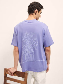 The Bear House - Mens Oversized Fit Purple T-Shirt