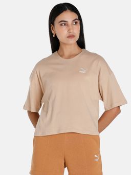 Puma - Classics Oversized Womens Beige T-shirt