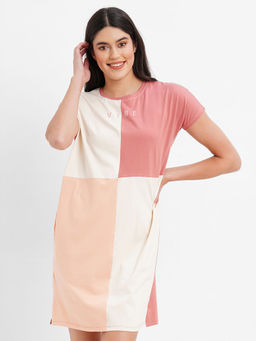 Sweet Dreams - Women Cotton Colorblock Short Nighty - Red