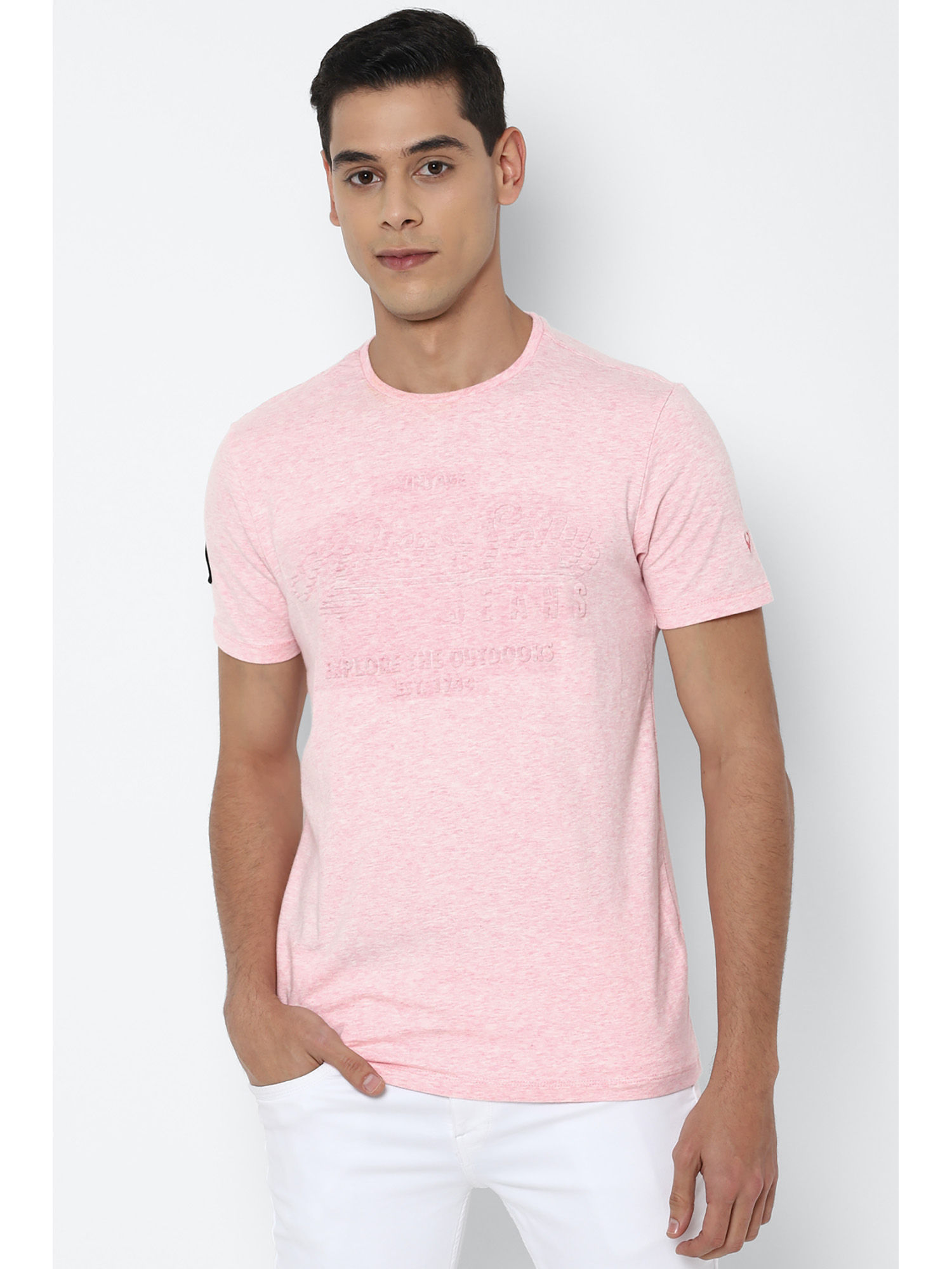 Buy Allen Solly Pink T-Shirt (XXL 