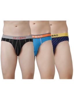 CP BRO - Printed Briefs with Exposed Waistband Value - Multi Color (Pack of 3)