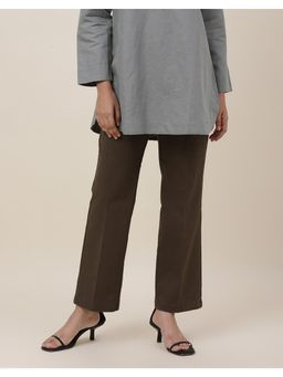 Fabindia - Teal Cotton Blend Slim Fit Formal Pant