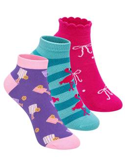 Mint & Oak - Pretty Little Things Women’s Assorted Printed Ankle Socks (Pack of 3)