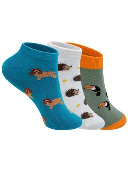 Mint & Oak - Wild & Wonderful Women’s Animal Printed Ankle Socks (Pack of 3)