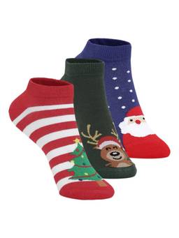 Mint & Oak - Merry Mix Up Women’s Christmas Printed Ankle Length Socks (Pack of 3)