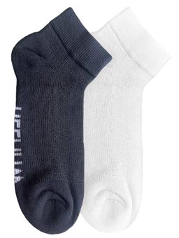 Heelium - Bamboo Quarter Ankle Socks for Men, UK7-11, 2 Pairs, Grey, White