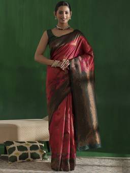 Garden VARELI - Banarasi Coral Art Silk Woven Design Saree