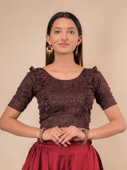 BINDIGASM'S ADVI - Suhani Gathered Frill with Glitter Stretchable Slip On Blouse