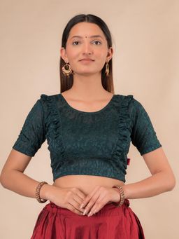 BINDIGASM'S ADVI - Suhani Gathered Frill with Glitter Stretchable Slip On Blouse