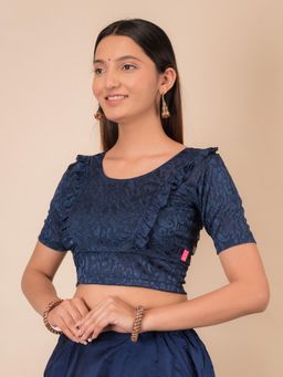 BINDIGASM'S ADVI - Suhani Gathered Frill with Glitter Stretchable Slip On Blouse