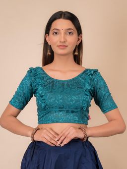 BINDIGASM'S ADVI - Suhani Gathered Frill with Glitter Stretchable Slip On Blouse