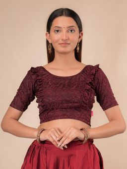 BINDIGASM'S ADVI - Suhani Gathered Frill with Glitter Stretchable Slip On Blouse