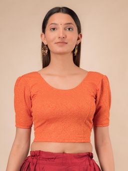 BINDIGASM'S ADVI - Disha Zig Zag Foil Puff Sleeve Stretchable Slip On Blouse