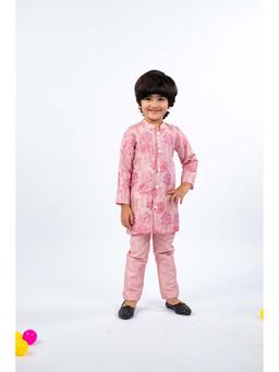 JILMIL - Boys Pink Blended Fabric Embellished Kurta with Pyjama (Set of 2)
