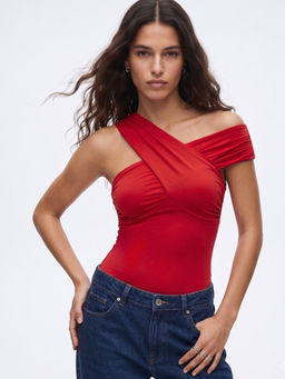 Outzidr - Women's Nylon Solid Red Top
