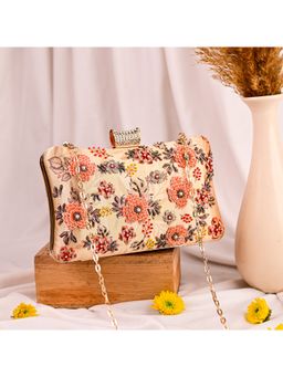 sugarcrush - Peach Toned Printed Box Clutch