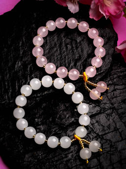 Stol'N - Crystal Bracelet - 2 Pcs Set - White, Pink