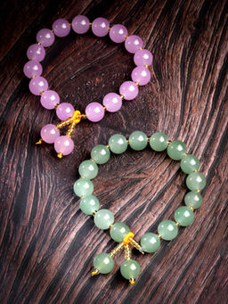 Stol'N - Crystal Bracelet - 2 Pcs Set - Yellow, Sky Blue