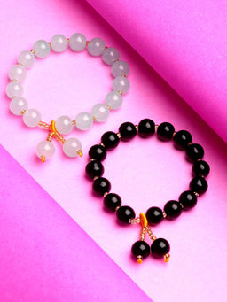 Stol'N - Crystal Bracelet - 2 Pcs Set - Black, Sky blue