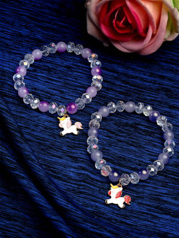 Stol'N - Crystal Bracelet - 2 Pcs Set - Purple, Grey