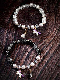 Stol'N - Crystal Bracelet - 2 Pcs Set - Black, White