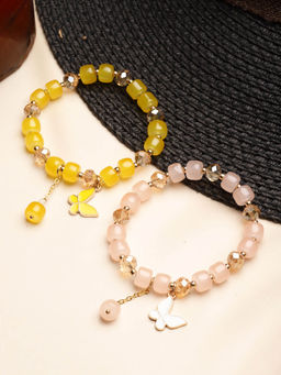 Stol'N - Crystal Bracelet - 2 Pcs Set - Yellow, White