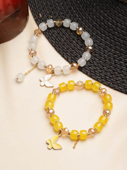 Stol'N - Crystal Bracelet - 2 Pcs Set - Yellow, White