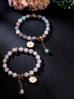 Stol'N - Crystal Bracelet - 2 Pcs Set - Sea Green, Grey