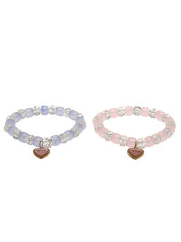 Stol'N - Crystal Bracelet - 2 Pcs Set - Skyblue, Pink