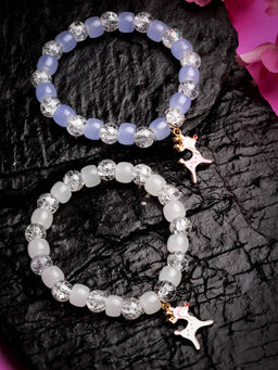 Stol'N - Crystal Bracelet - 2 Pcs Set - White, Blue