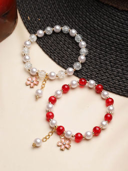 Stol'N - Crystal Bracelet - 2 Pcs Set - Red, White