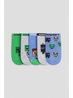 H&M - Boys Multi-Color 5-Pack Trainer Socks