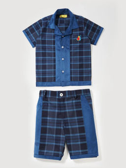 Avokiddos - Boys Very Navy Blue Comfy Fit Co-Ord (Set of 2)