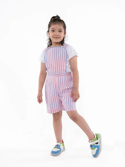 Avokiddos - Pink Striped Dungaree