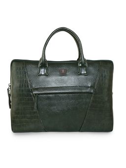 ESBEDA - Green Color Classic Embossed Croco Laptop Sleeve For Mens And Women