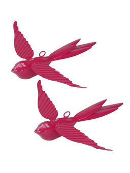 Living With Elan - Rockstar Bird, Hanging Decoration for Home/Garden (Pink, 2 Pcs)