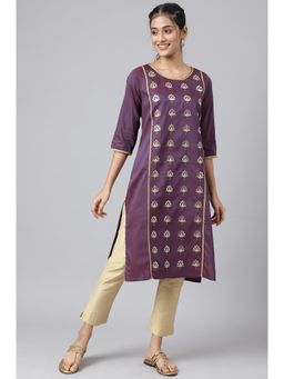 Aurelia - Purple Zari Embroidered Ethnic Kurta