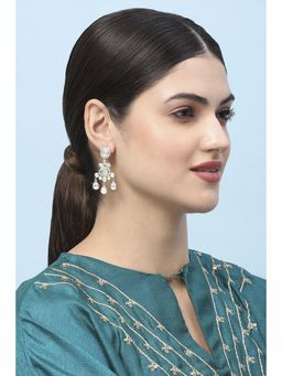 Biba - Womens Mint Green Kundan Festive Drop Earrings
