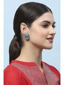 Biba - Womens Green Kundan Festive Stud Earrings