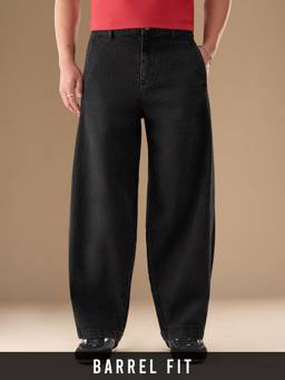 The Souled Store - Barrel-Fit Denim Granite Men Jeans