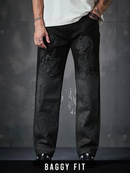 The Souled Store - Denim Dragon Men Baggy Fit Jeans