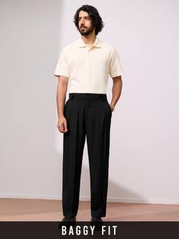 The Souled Store - Super-Flex Rich Black Men Trousers