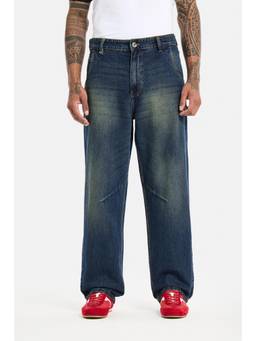 Snitch - Dark Blue Washed Loose Casual Jeans for Men