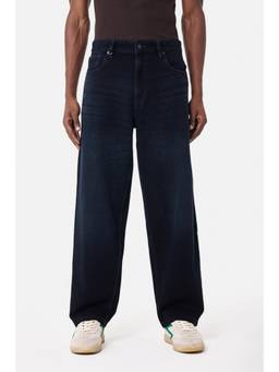 Snitch - Ink Blue Knee Rips Loose Casual Jeans for Men