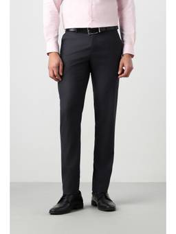 Peter England - Men Navy Blue Solid Trousers