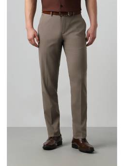 Peter England - Men Brown Solid Trousers