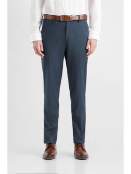 Van Heusen - Men Blue Solid Slim Fit Trousers