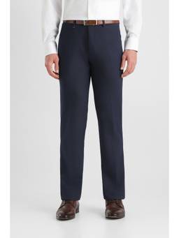 Van Heusen - Men Navy Blue Solid Slim Fit Trousers