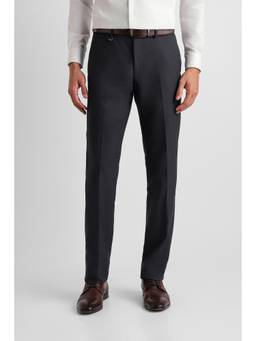 Van Heusen - Men Grey Textured Slim Fit Trousers