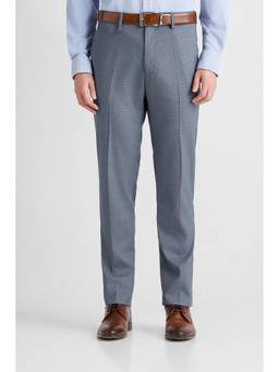 Van Heusen - Men Light Blue Textured Slim Fit Trousers